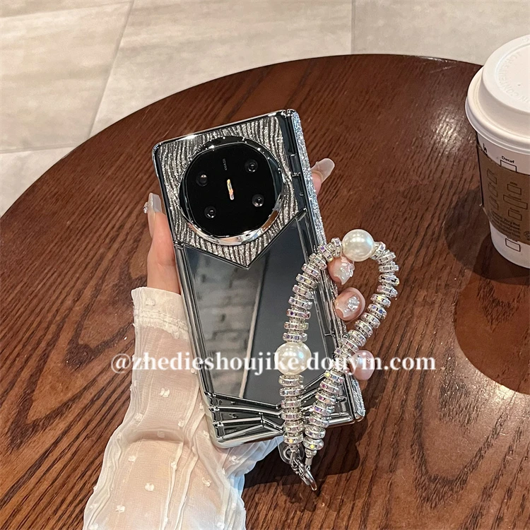适用华为matex6手机壳x6高级感镜子链条铰链全包中轴保护壳膜一体