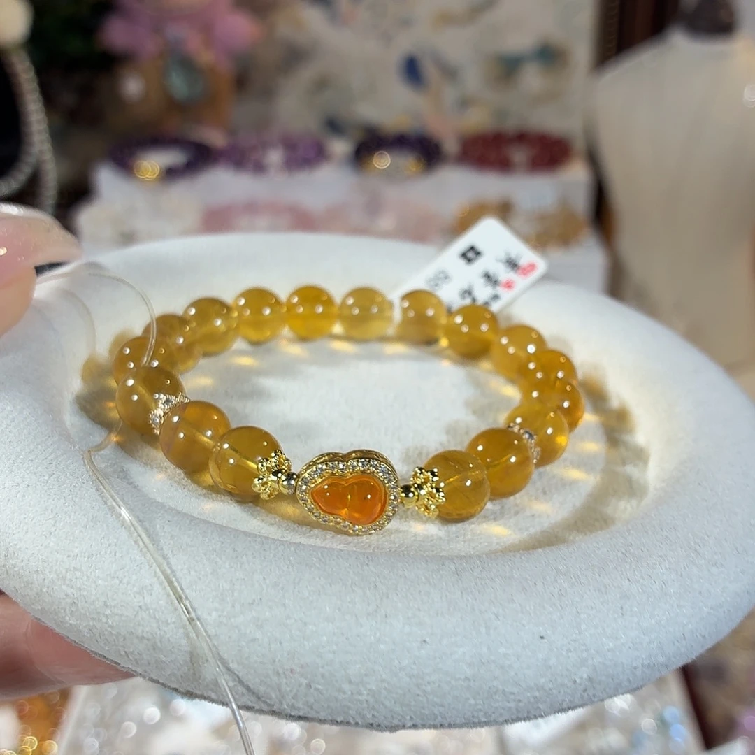 未镶嵌手链萤石黄金萤石设计款9+