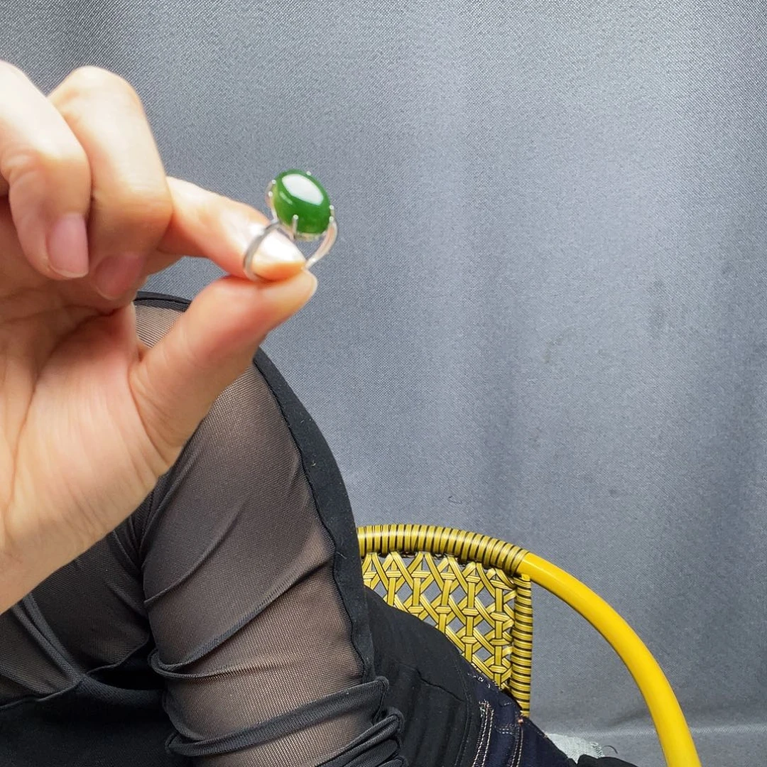 依***墨和田玉银S925镶嵌戒指