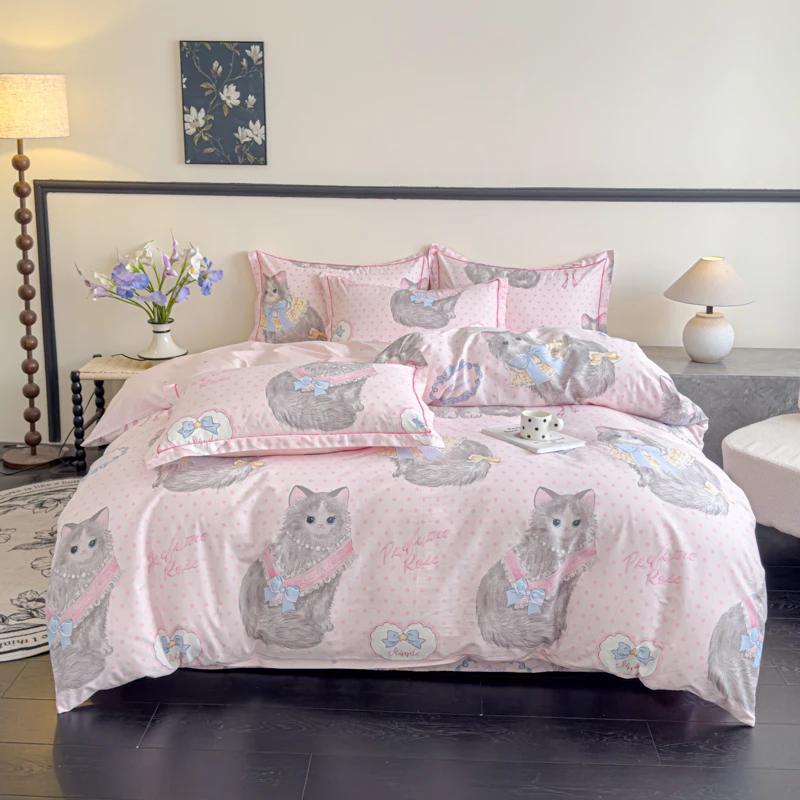 2025新款吊边全棉纯棉床裙款四件套