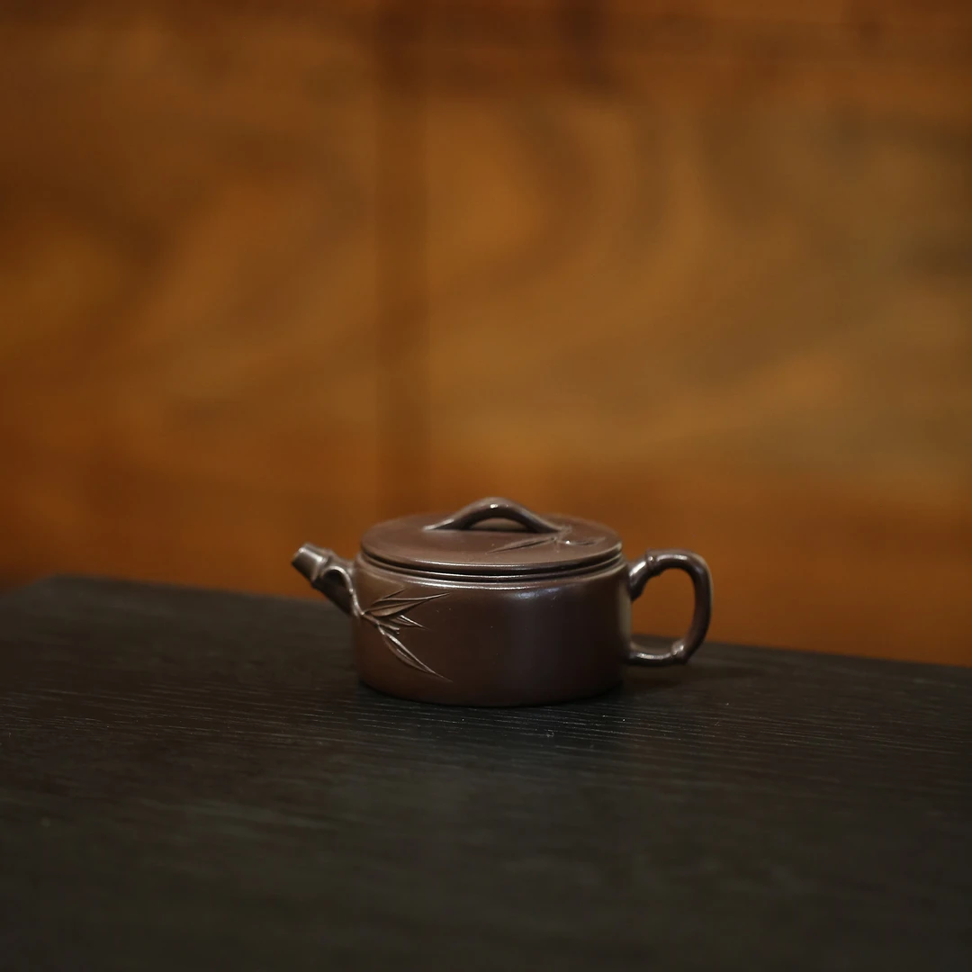 【陶研专属】 汉瓦竹节 紫泥 210cc 玩艺轩 紫砂壶