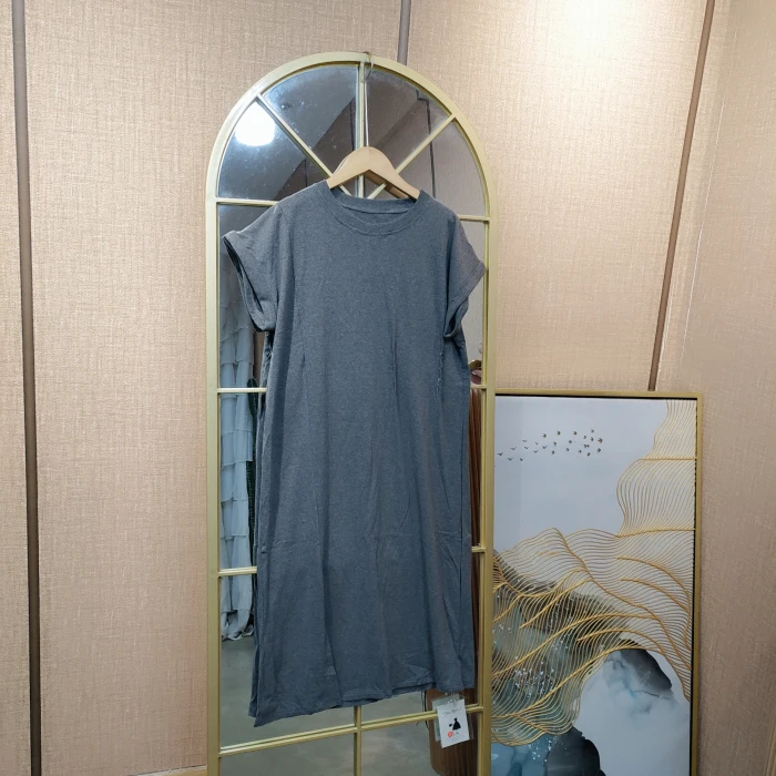 CN59孕妇灰色T恤裙XL110-140
