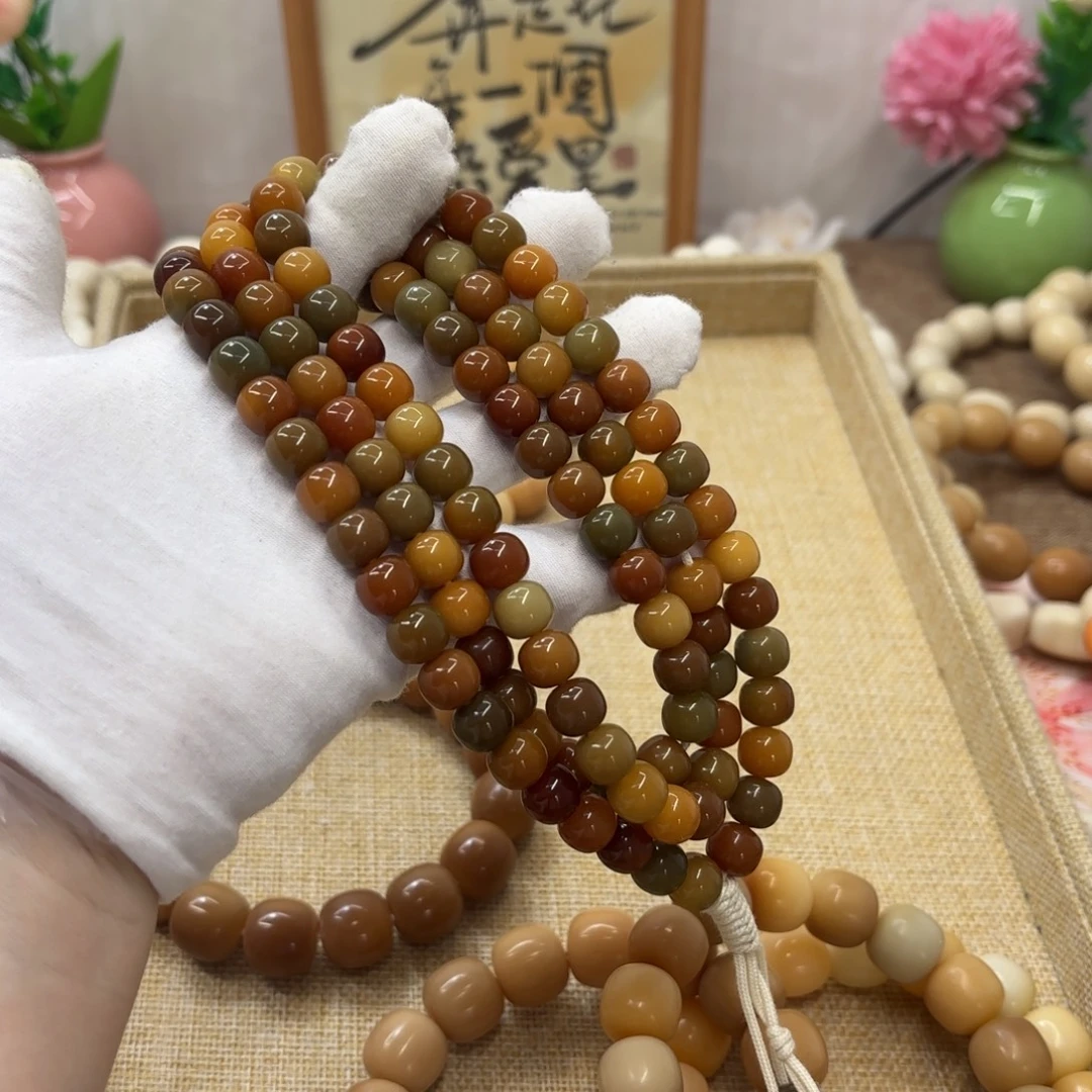 菩提根/象牙果吊坠10水磨油膏桶念珠福利