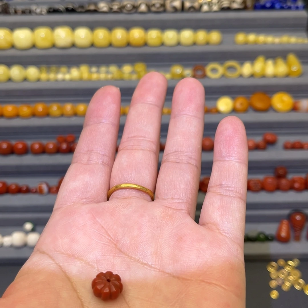 合金南瓜珠10mm南红玛瑙田*