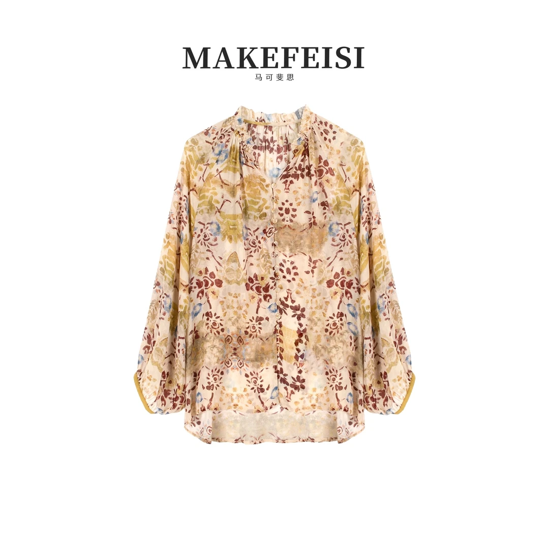 花间细语|古典油画法式荷叶边柔美衬衫SY_S606