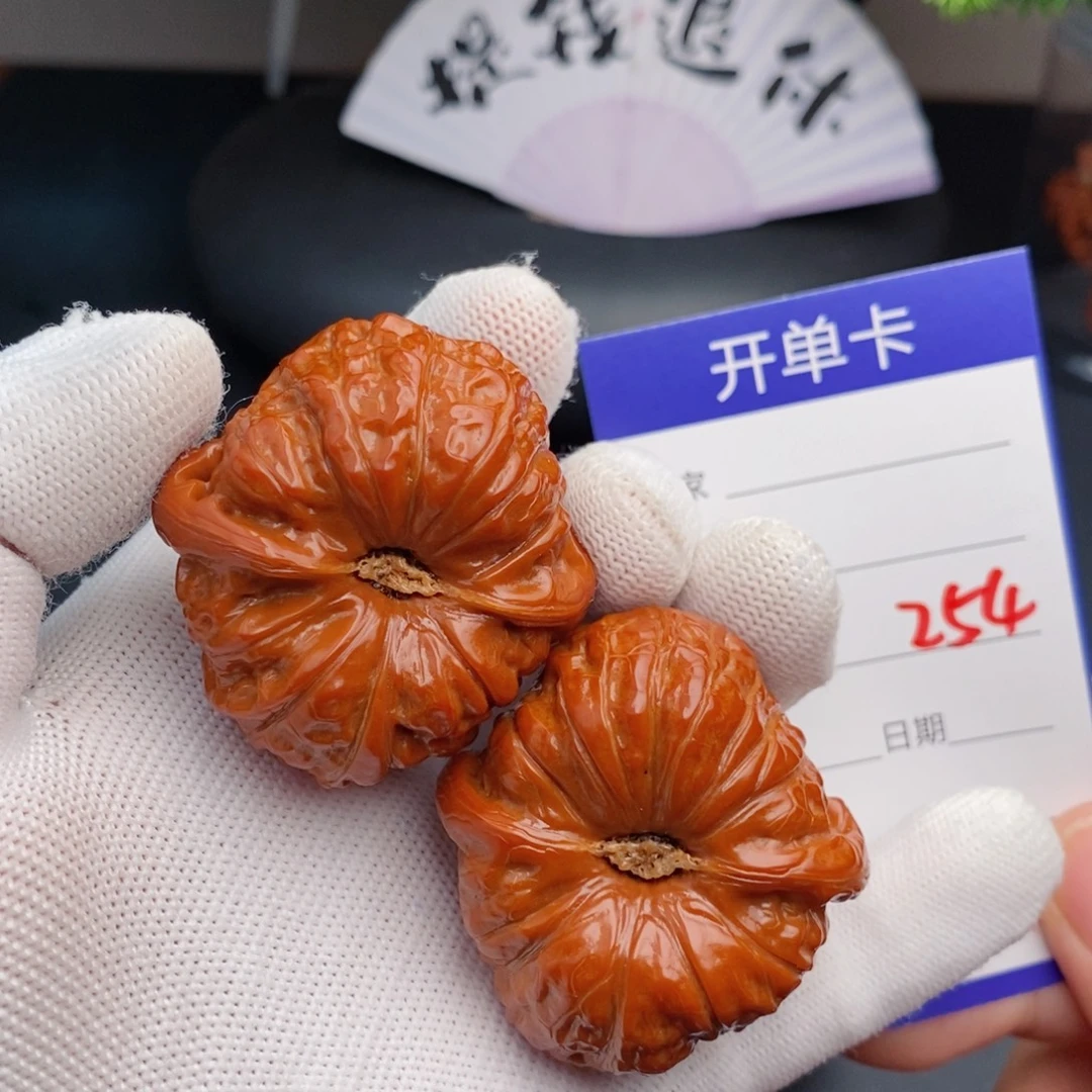 舟***鱼把件文玩核桃44南瓜254