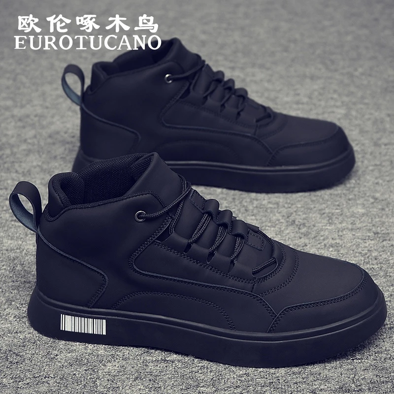 欧伦啄木鸟EUROTUCANO男鞋秋冬潮流运动板鞋子男款高帮休闲小白鞋