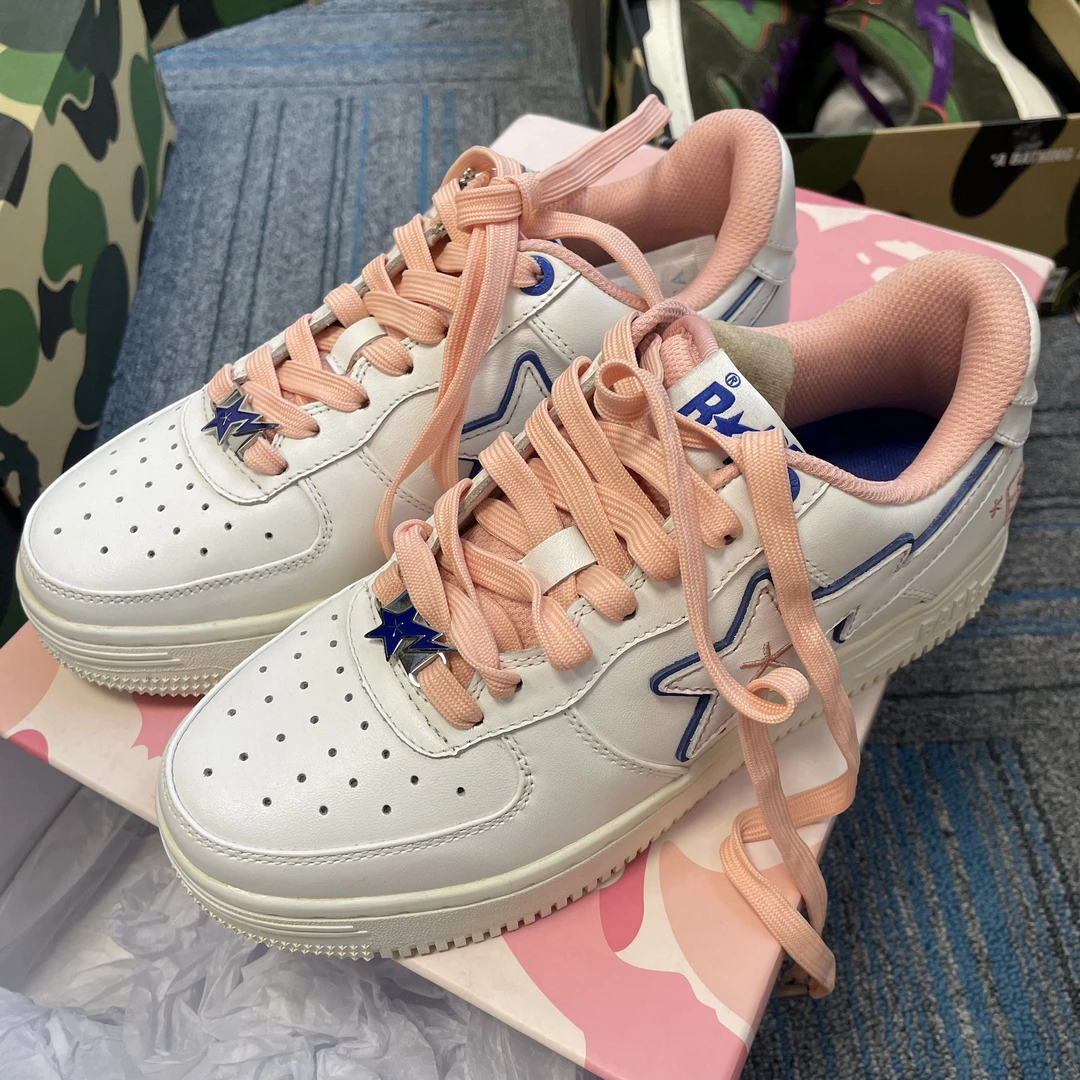 【洛杉矶限定】Bape Sta 白粉色星星板鞋