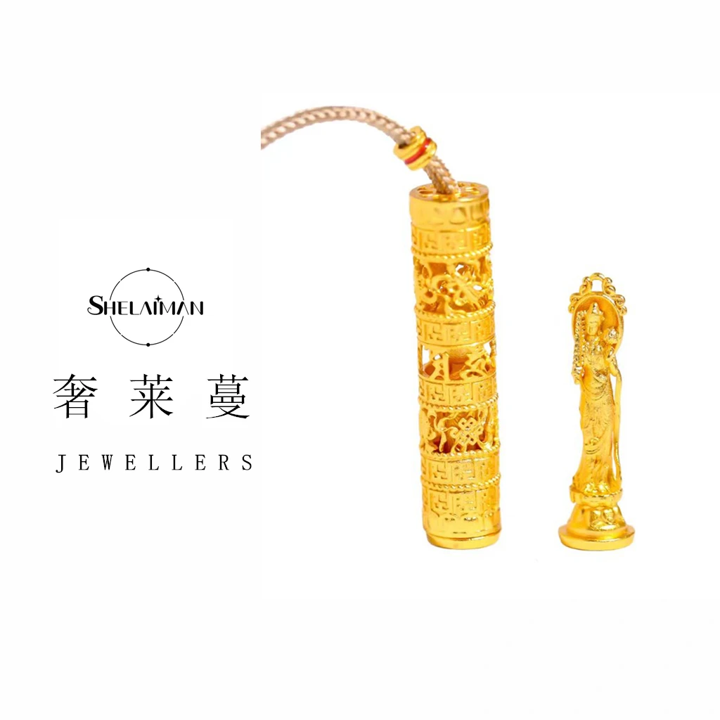 奢莱蔓/SHELAIMAN  新中式 古法随身佛挂坠百搭项链L01