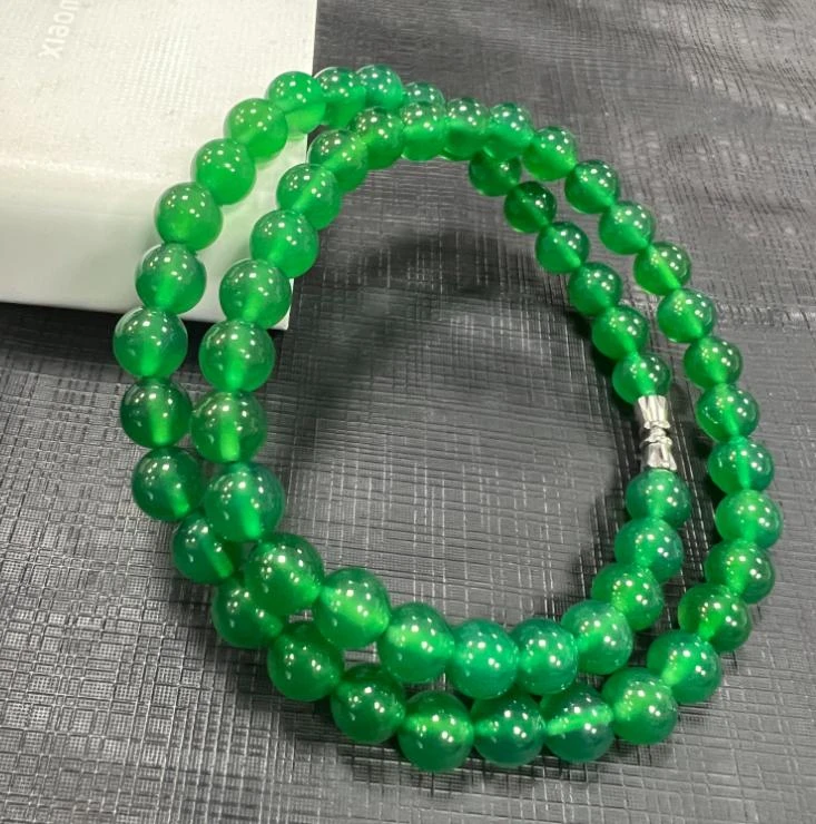 S729卡8左右-青碧冰芙蓉玛瑙绿项链-多样性发其一WR