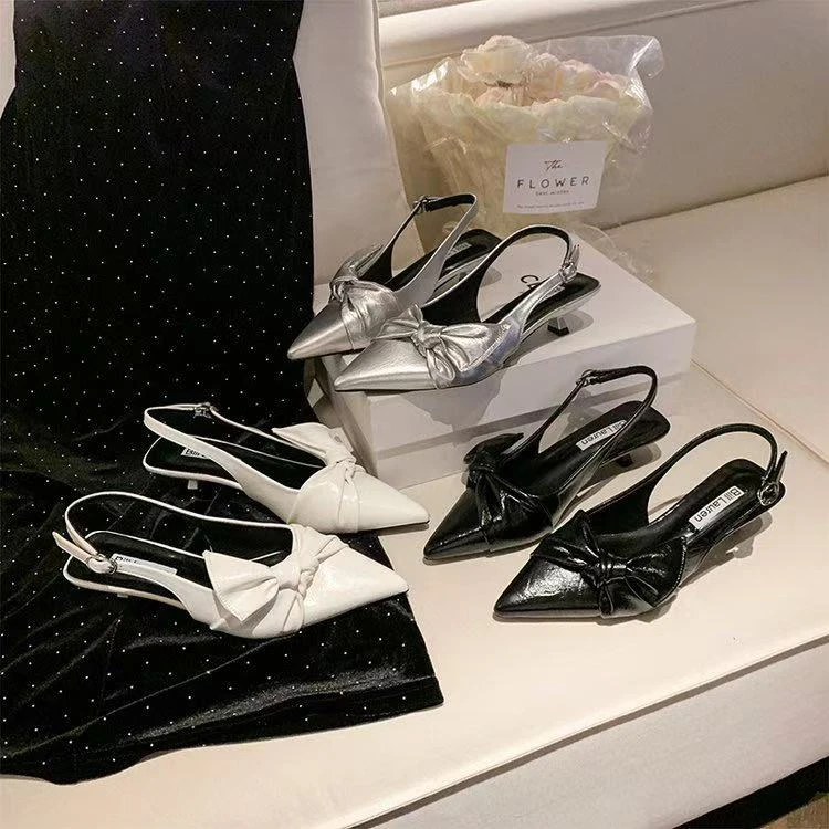 96-23新款大蝴蝶结舒适百搭软底尖头小单鞋