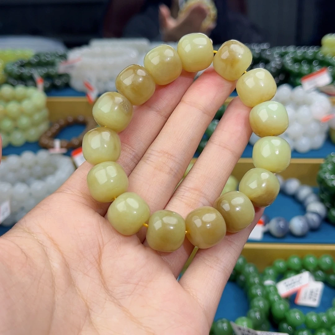 和田玉未镶嵌手链天然和田玉新疆且末糖白12