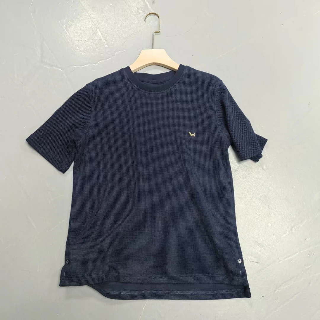 【南油玲姐】宝蓝色华夫格短袖T恤TX578