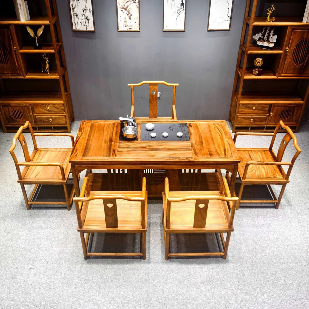 南美洲胡桃木观山茶桌7件套不包邮