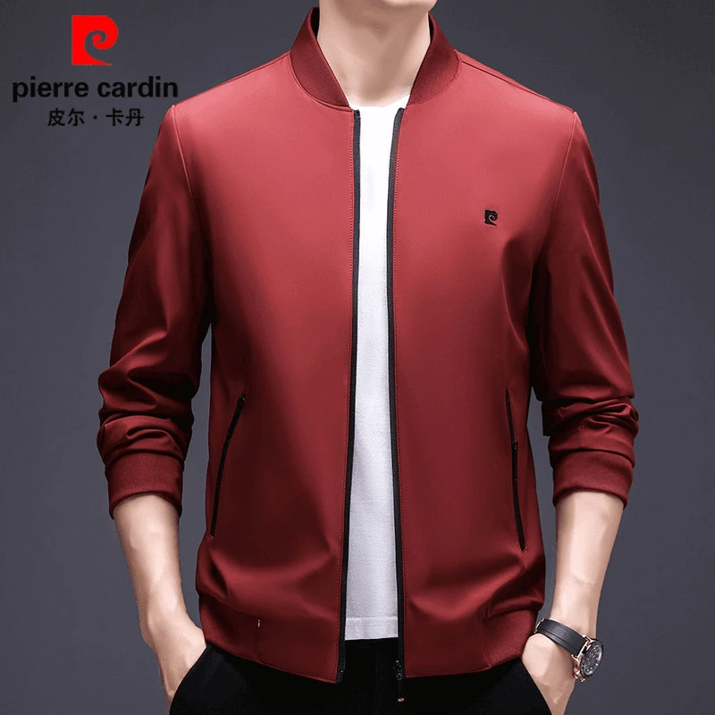 皮尔卡丹新款韩版立领秋季休闲男百搭外套男士商务夹克