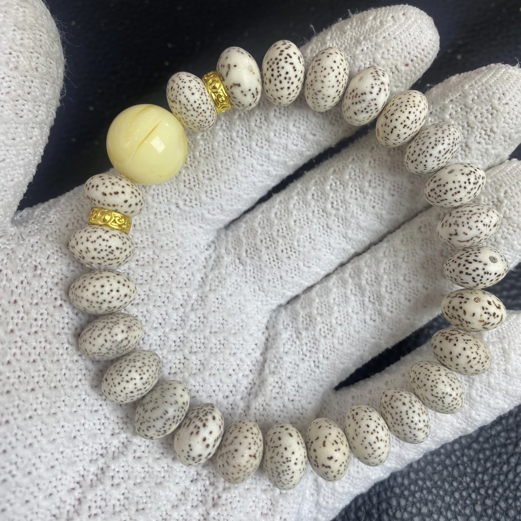 海南原生态星月菩提13×9苹果圆算盘珠菩提卡13 A641