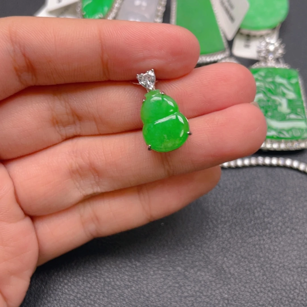 翡翠银S925镶嵌吊坠(不含链)