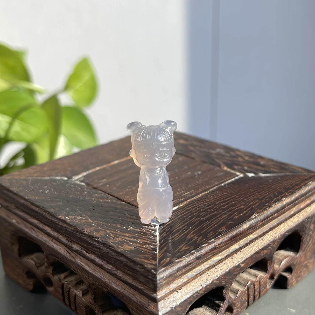 JYW04-201 天然缅甸A货翡翠 玛瑙-哪吒