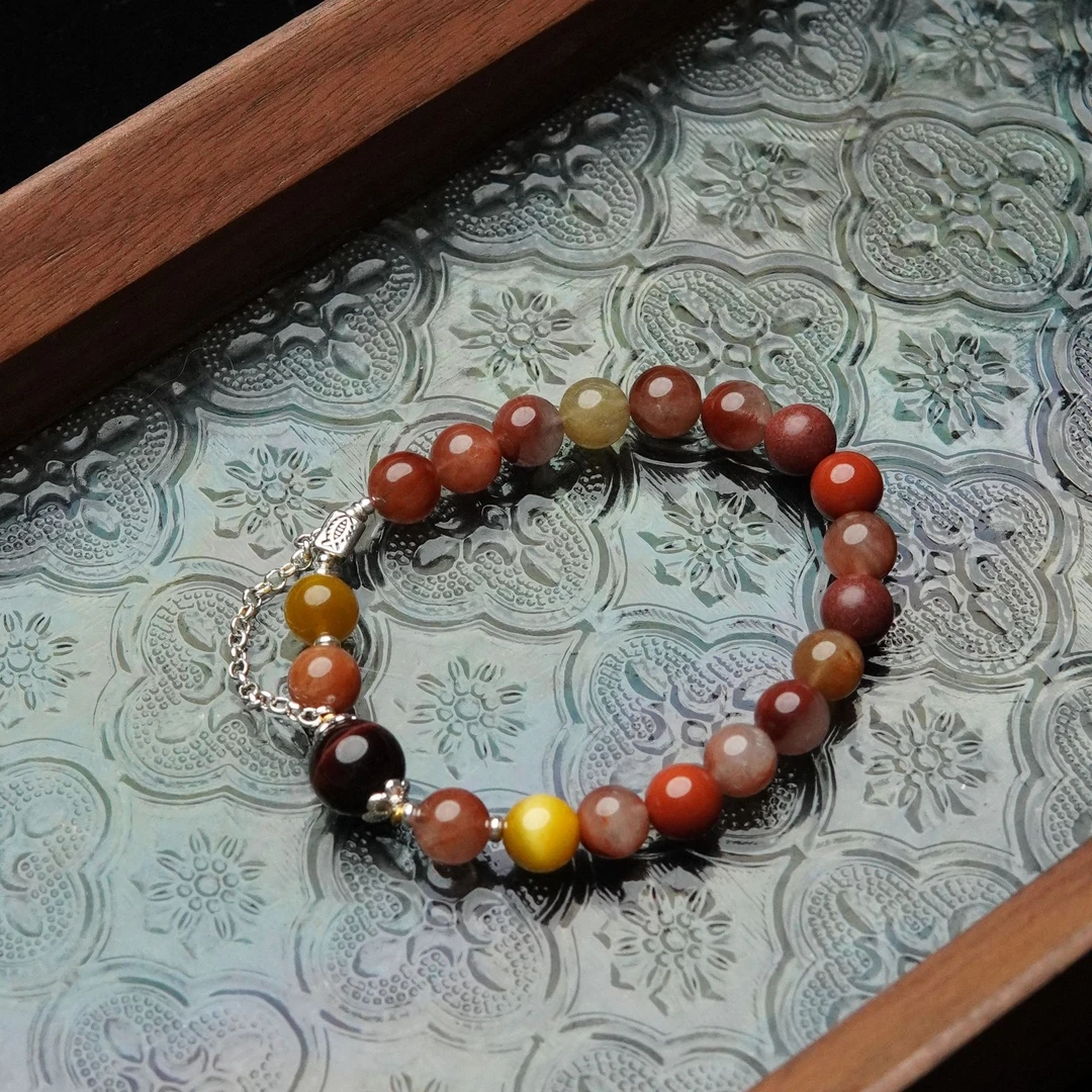 大展宏兔 天然虎眼石8mm圆珠顶珠10mm单圈手串