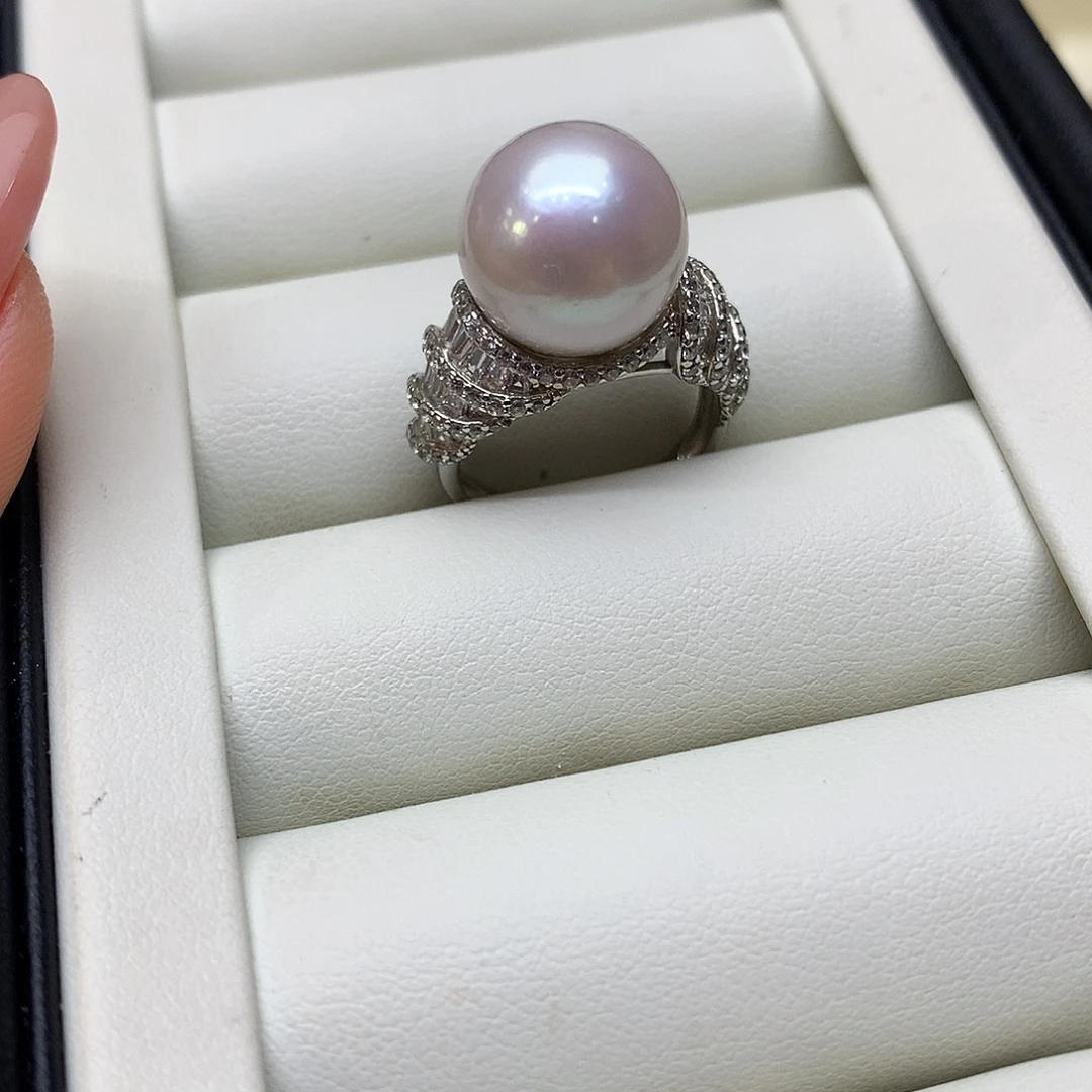 银S925镶嵌淡水珍珠戒指