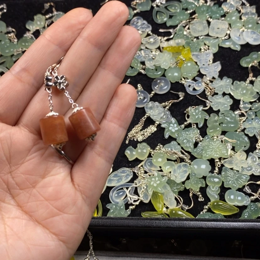 【闪购商品】未镶嵌蛇纹石玉挂件耳饰耳环项链