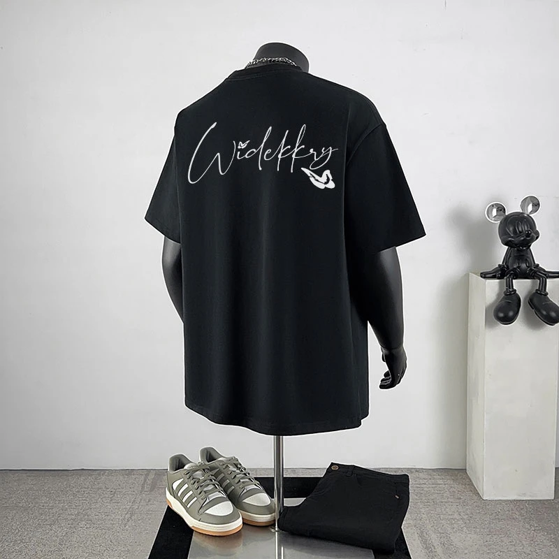 jtrt潮牌设计感字母印花纯棉短袖t恤男夏季宽松休闲百搭圆领上衣