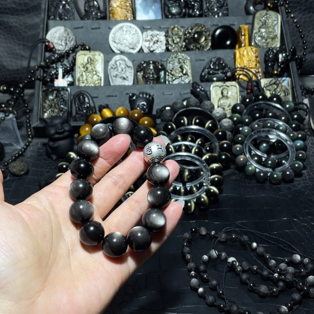 黑曜岩珠宝奇石未镶嵌花*～