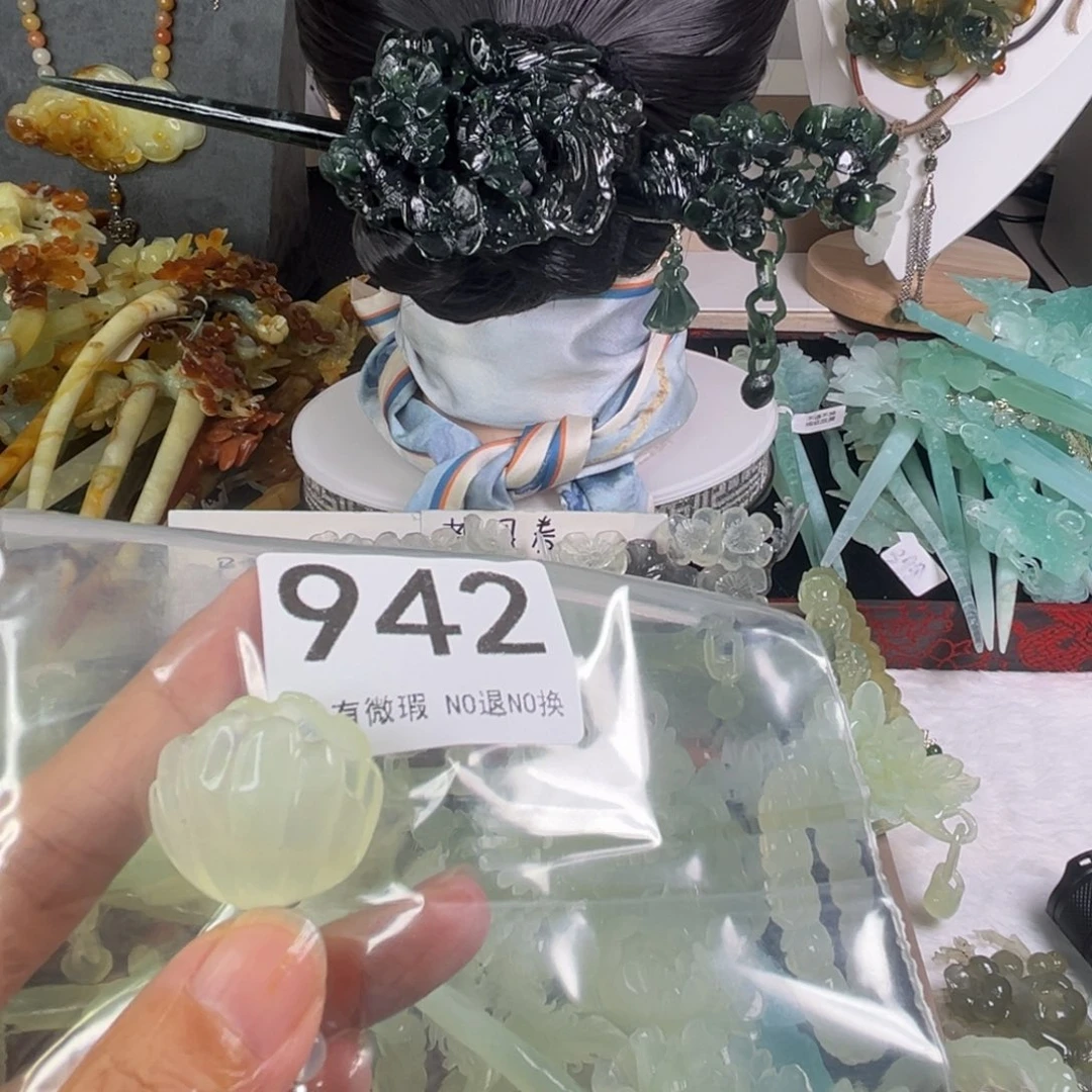 岫玉未镶嵌发饰暮**ν