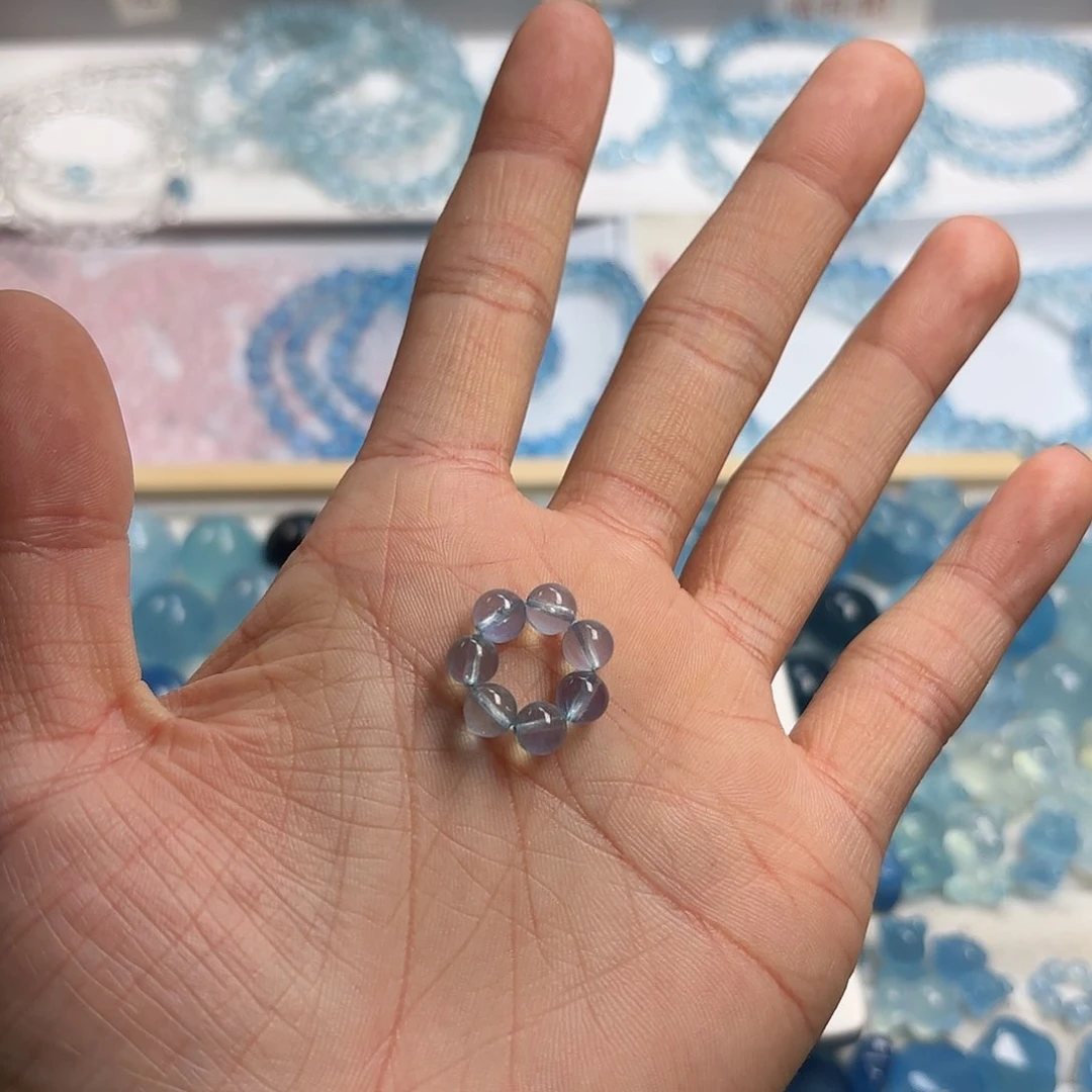 水晶手串未镶嵌海蓝宝跑环