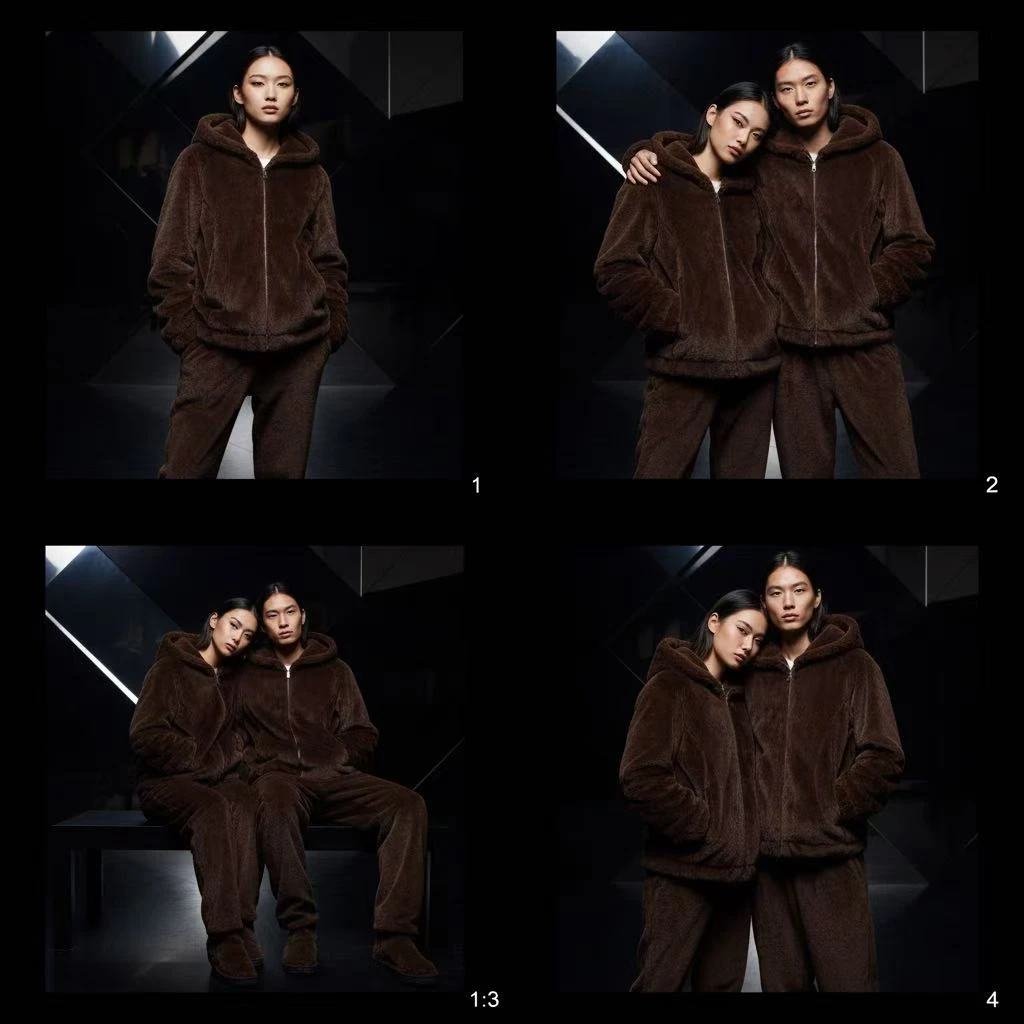冬季新款鎏金环保/草睡衣套装男女同款加厚保暖家居服套装/可外穿