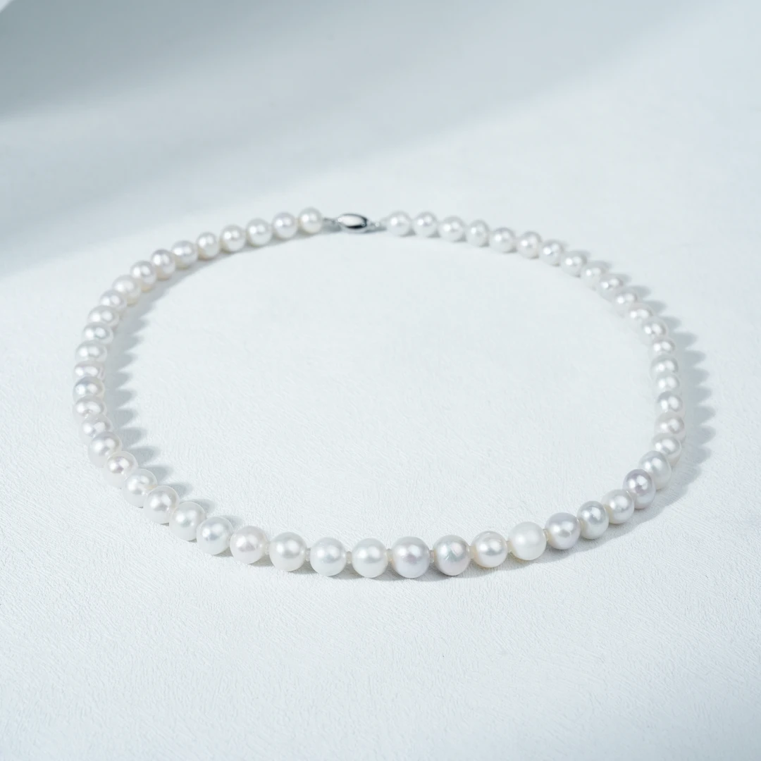 8-9mm慕诺A552 无核S925银淡水珍珠项链45cm