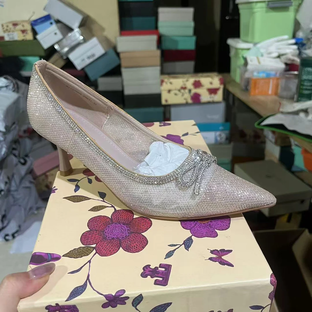 尖头网纱蝴蝶结单鞋61127003