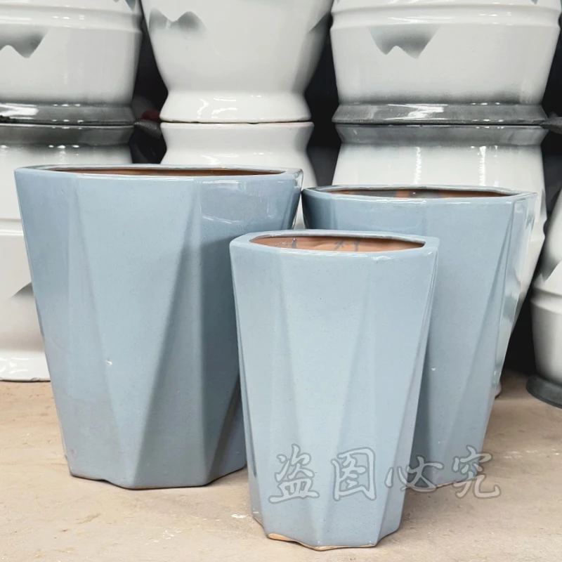 北欧简约白色花盆家用客厅绿植发财树金钱树专用发财树散尾翼