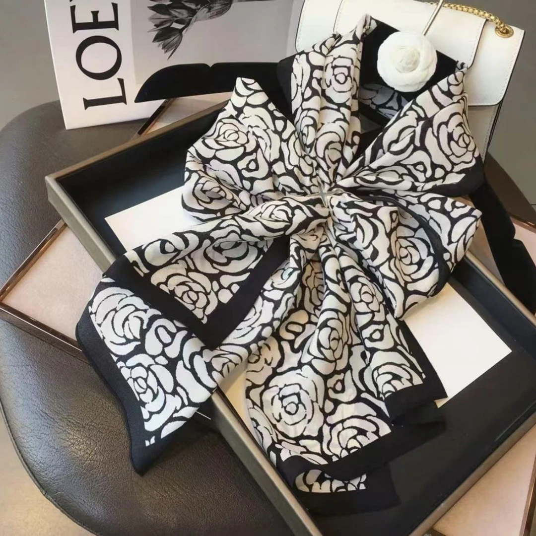 【绯云锁黛】简约风轻奢时尚高定丝巾围巾披肩90*180  C276