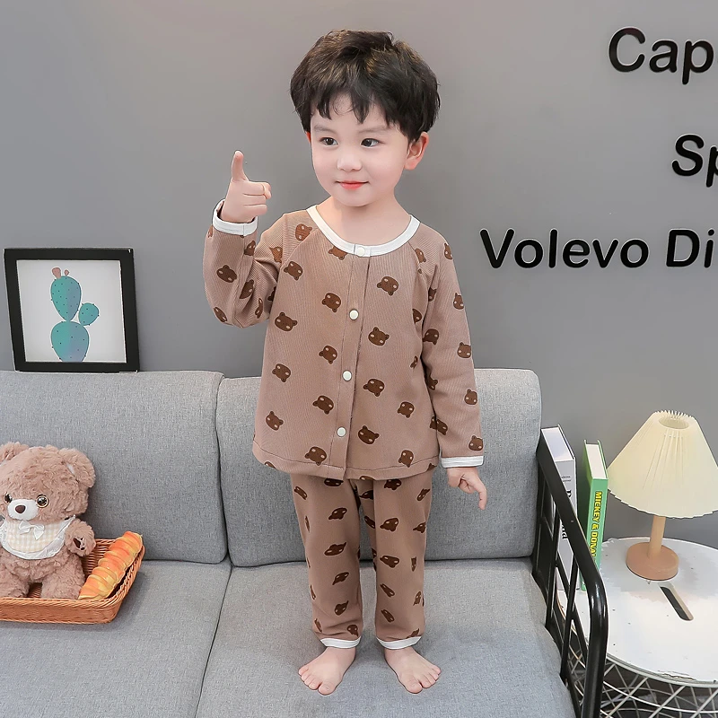 儿童睡衣男童2025新款春秋纯棉长袖套装全棉春款男宝宝开衫家居服