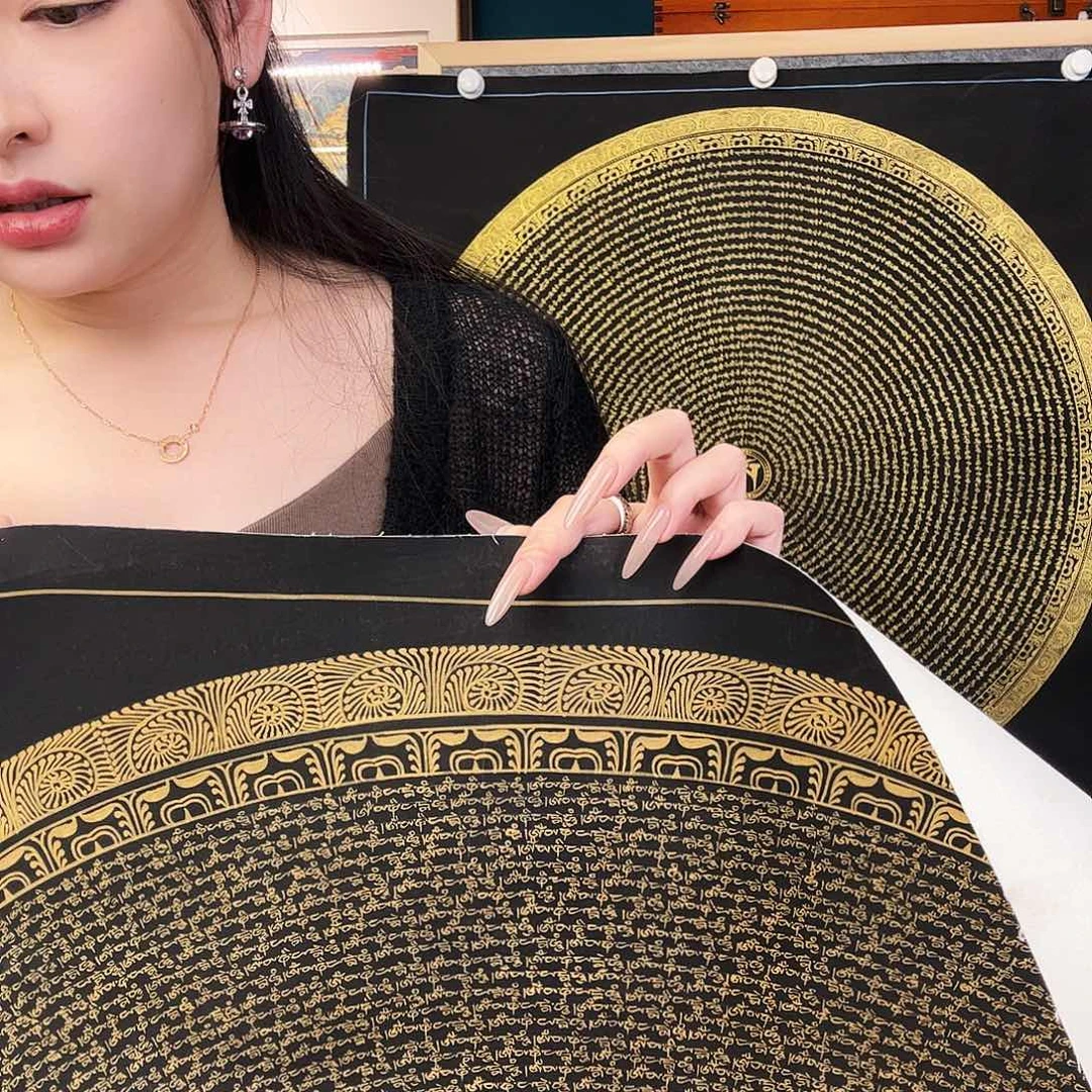 道***固装裱画尼泊尔手绘唐卡画芯