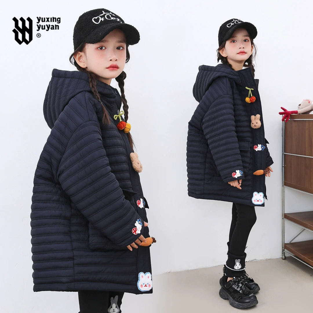 雨星雨嫣女童棉服冬装2025新款大童冬季加厚棉衣保暖棉袄外套