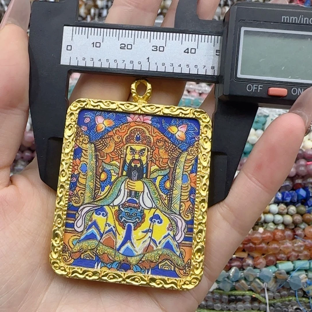 玛瑙/玉髓未镶嵌珠宝半成品五爷半手绘唐卡一个