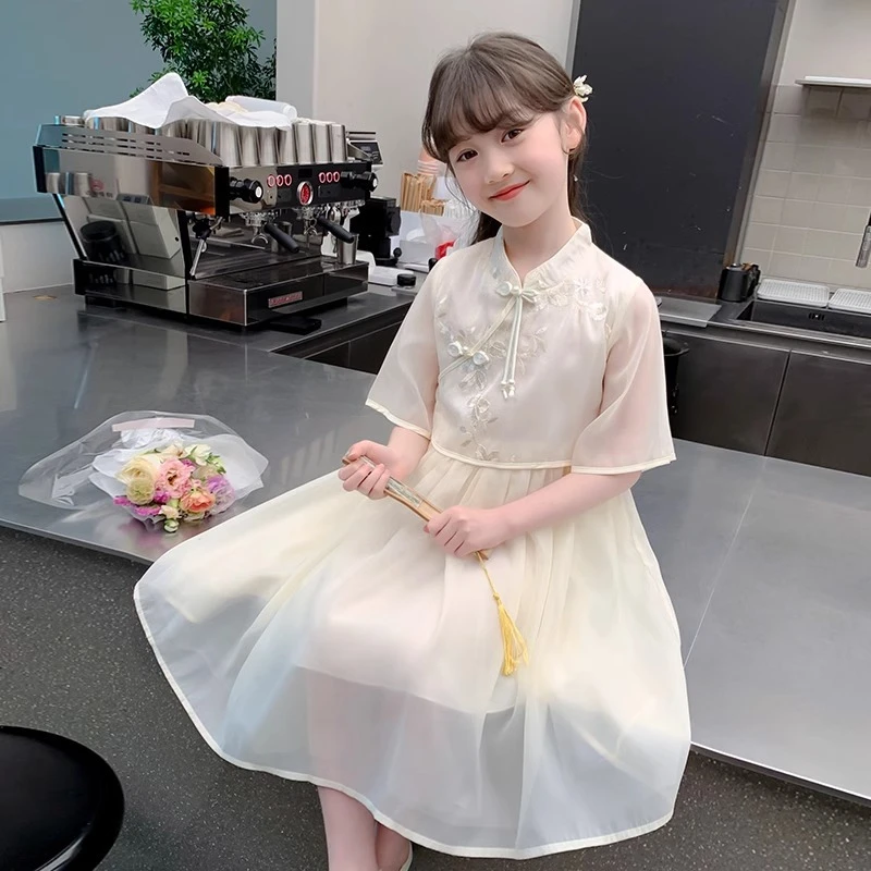 女童汉服连衣裙2025新款夏季儿童网红洋气国风公主裙女孩夏装裙子