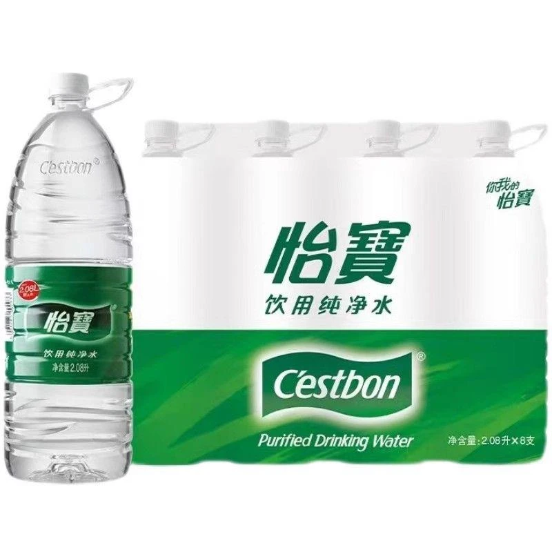 怡宝净水塑膜装2.08L大瓶家庭饮用水非矿泉水户外露营用水