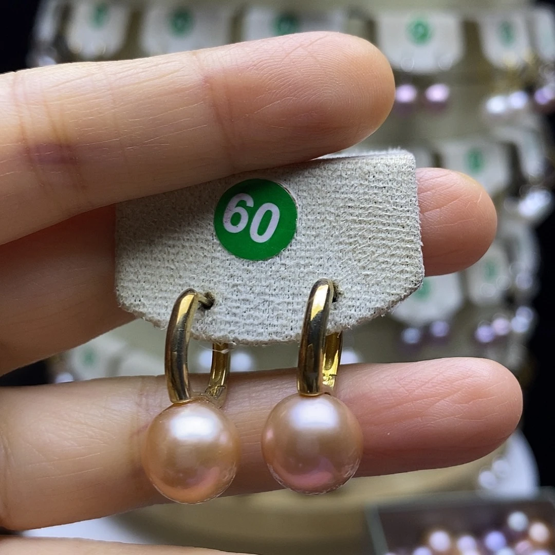 银S925镶嵌耳饰淡水珍珠