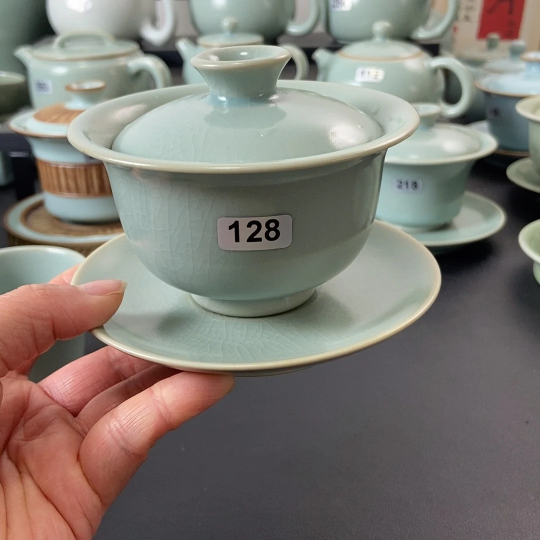 二级品仿古釉元宝盖碗