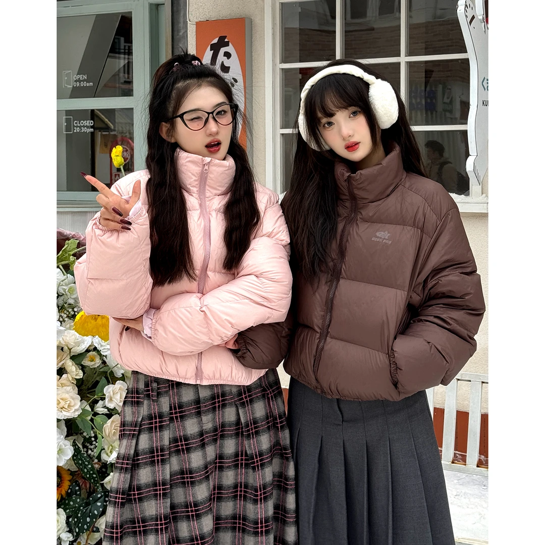 【直播间清仓款no退no换】EZEK美拉德棕色复古羽绒服女新款90绒