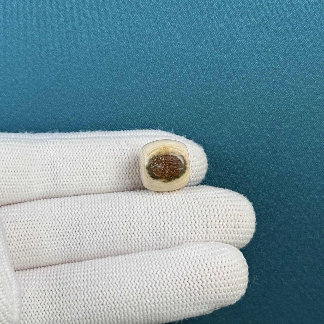 D52-20天然猛犸牙 蓝眼睛桶珠13.2*12.5mm支持复检假一罚十