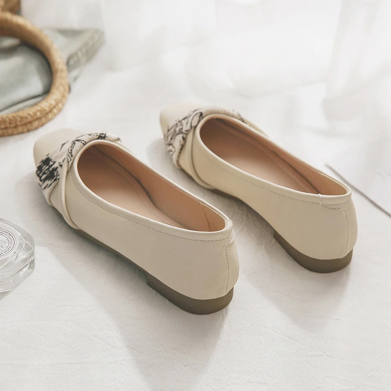 羊皮版~浅口平底晚晚风温柔鞋配裙子法式气质单鞋女2025新款夏季