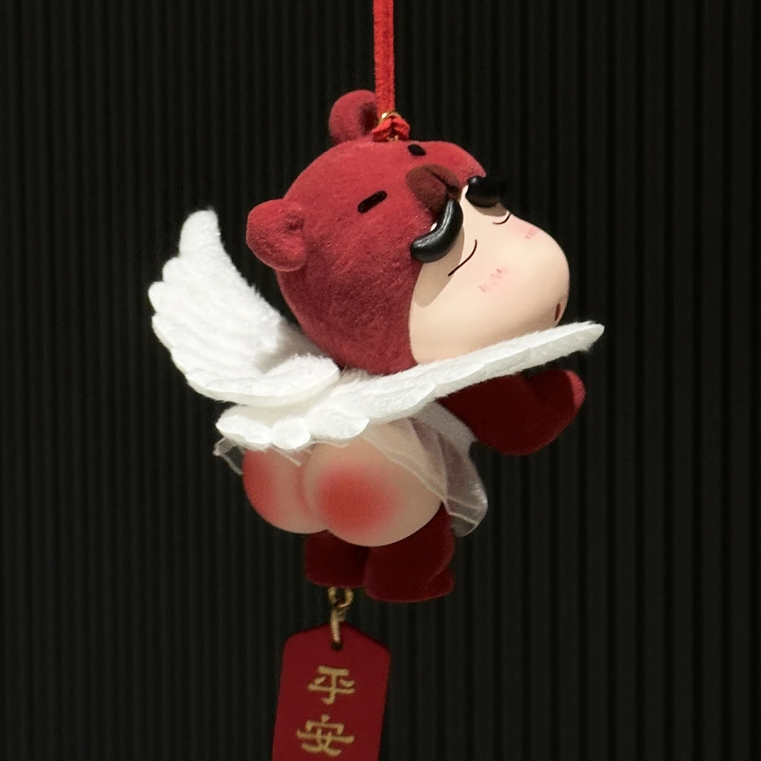 植绒天使草莓屁屁熊小新挂件创意可爱卡通车挂七夕礼物