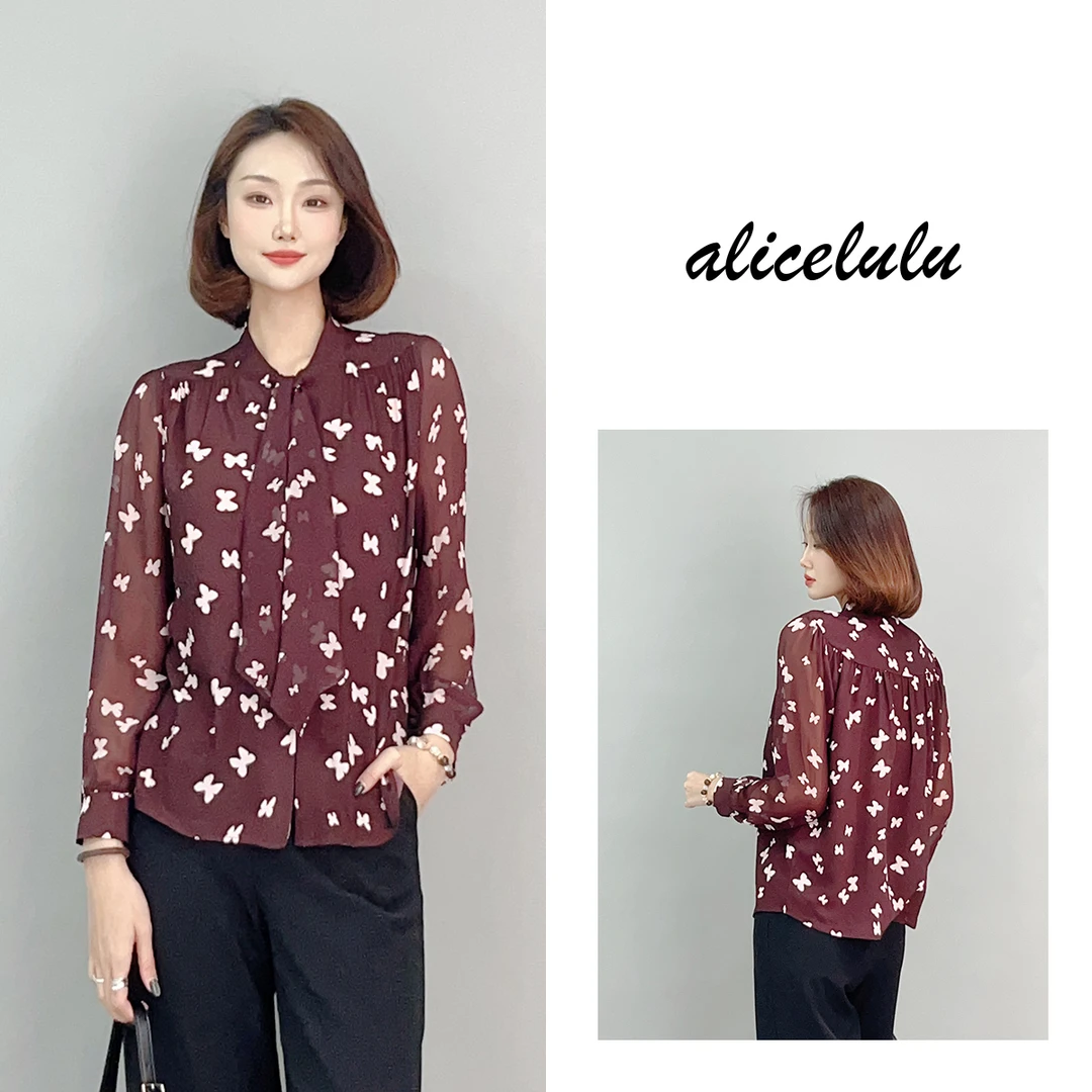 1 ALICE “蝶影福来”衬衫 轻盈透气 优雅通勤 S2141876E