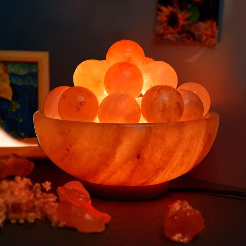 喜马拉雅山脉盐灯聚宝盆客厅办公室风水摆件喜马拉雅天然盐灯水晶