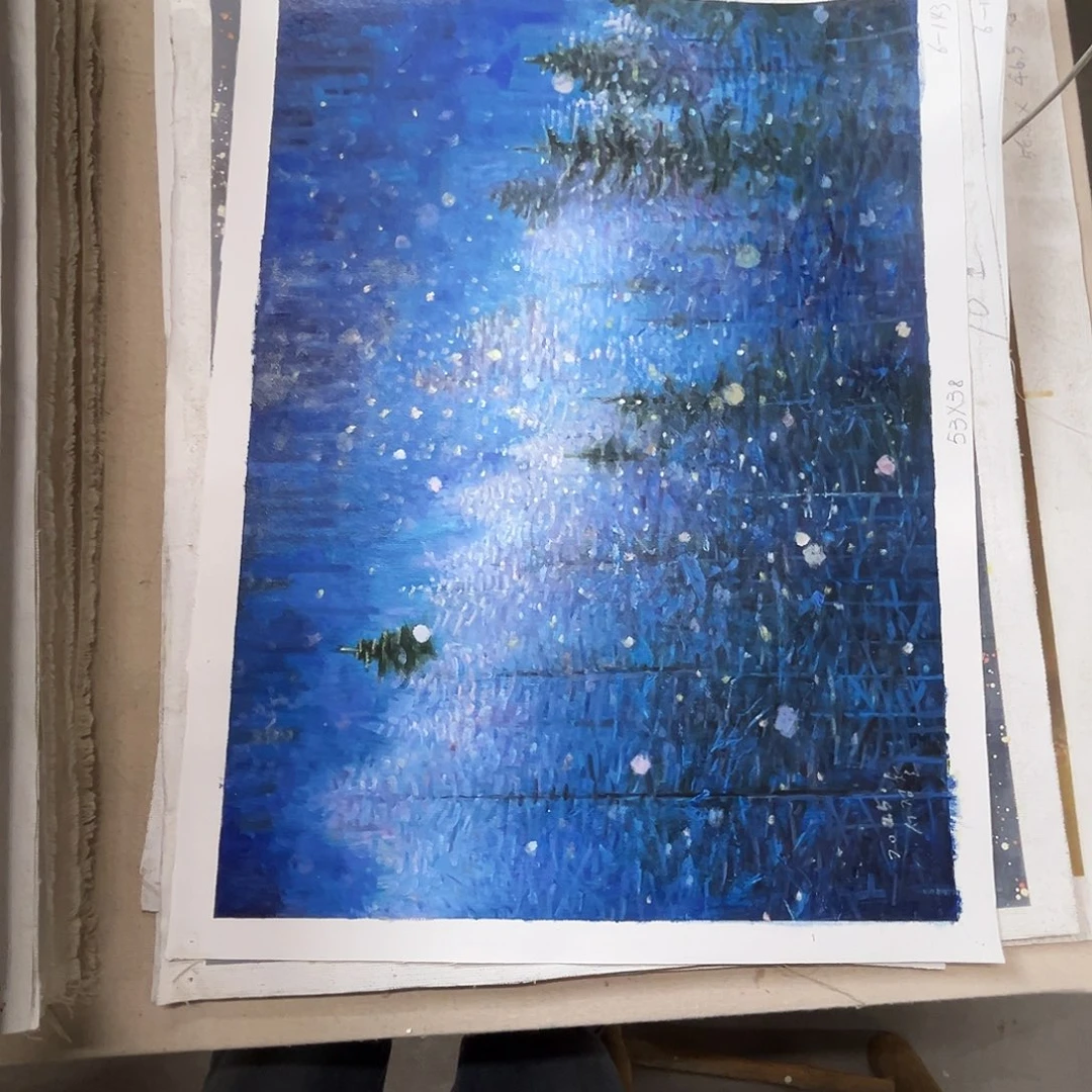 油画朝鲜艺术家不带框
