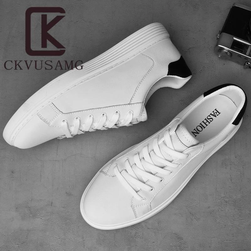 CKVUSAMG男鞋2025春秋季新款透气平板鞋男冲孔高端小白鞋男休闲鞋